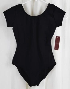 Capezio girls Short Sleeve Leotard Black Size Large 12/14 - Picture 1 of 3