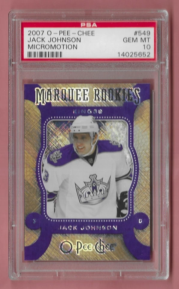 2007 O-Pee-Chee OPC Marquee Rookies Micromotion #549 Jack Johnson RC PSA 10 - Image 1 of 1