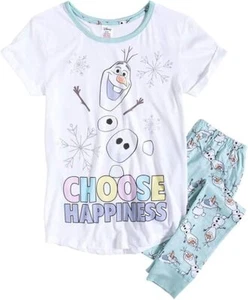 Disney Frozen Womens Pyjamas | Olaf 'Choose Happiness' Set | 8-10 12-14 16-18 20 - Picture 1 of 3