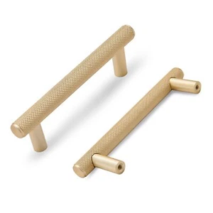 10 Pack Anodized Gold Cabinet Pulls-3 inch/76mm Screw Spacing Knurled Cabinet... - Picture 1 of 8