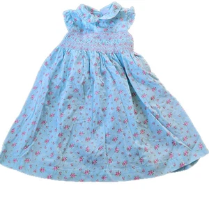 Abito floreale VINTAGE LAURA ASHLEY ragazza taglia 4T Peter Pan scollo velluto a coste - Foto 1 di 8