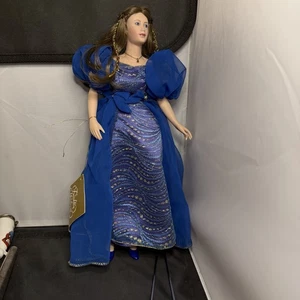 Vintage Franklin Mint Biskuit Puppe Schmuck Serie Miss Saphir mit Etikett ohne Box - Bild 1 von 9