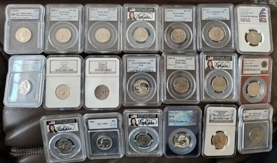 🔥Mixed Lot Of 20 Graded Quarter & $1 NGC, PCGS & ICG. Some Silver, State, Error - Image 1 of 4