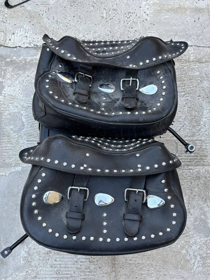 Harley Davidson Heritage Softail Leather Saddlebags - Image 1 of 4