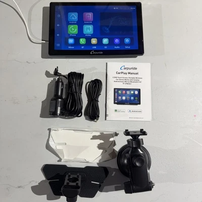 OPEN BOX! CARPURIDE C98 Wireless 9’’ Apple Carplay Android Auto GPS Navigation C - Image 1 of 4