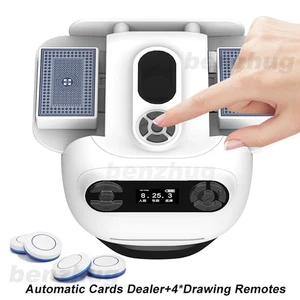2-in-1 Automatischer Kartenmischer & Händler, 360° Drehen Unterstützt 8 Spieler, 4 Fernbedienungen - Bild 1 von 12