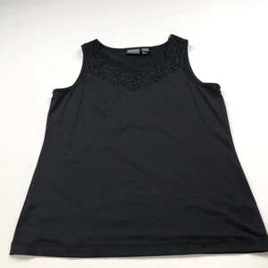 Additions By Chico's 2 Spitzen Nylon Pullover Tank Top Bluse schwarz NEUWERTIG - Bild 1 von 7