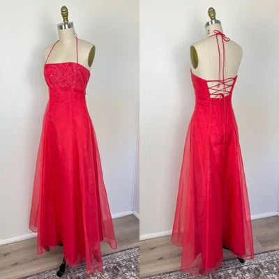 Vestido Vintage Años 90 Y2K Floral Cuentas Bordado Línea A 3 4 Hadas Años 2000 Foto 1 de 4