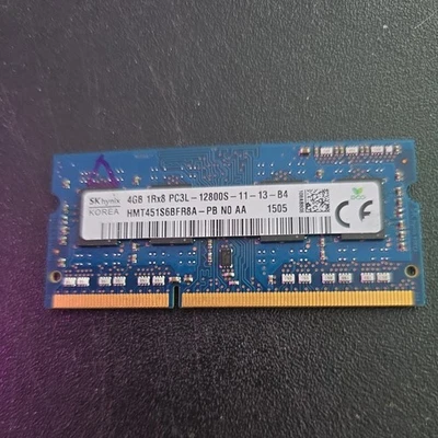 Genuine SK Hynix 4GB 2Rx8 PC3L-12800S DDR3 Laptop Memory Ram HMT451SBFR8A-PB NO - Image 1 of 2