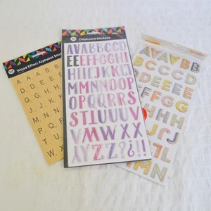 3 Packs Hobbycraft Alphabet Stickers, Chipboard Stickers Wood Effect Stickers - Picture 1 of 7