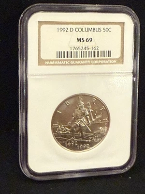 1992-D Columbus 50C NGC MS 69 Modern Commemorative Half Dollar - Image 1 of 4
