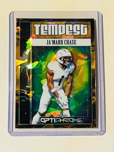 2025 Leaf Optichrome Ja’Marr Chase #1/1 Tempest Gold Cracked Ice Jersey Number - Picture 1 of 2