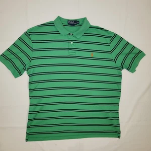 Vintage 90er Polo by Ralph Lauren Herren XL grün mit marine Streifen 100% Baumwolle - Bild 1 von 19