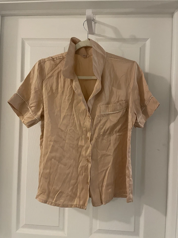 Juego de pijama corto con textura Eberjey Inez 100 % seda lavable en rubor talla S Foto 1 de 4