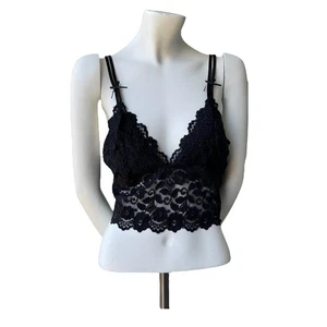 Cabernet Size XL Black Floral Lace lined Wireless Adjustable Strap Bralette - Picture 1 of 2