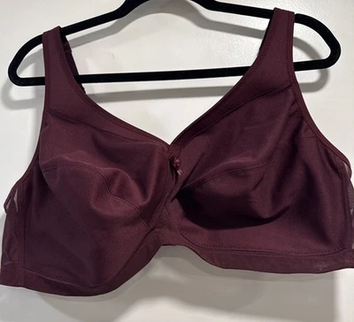 Glamorise Sz 50D, Style 1005,  Maroon Magic Lift Posture Support Wireless Bra - Image 1 of 4