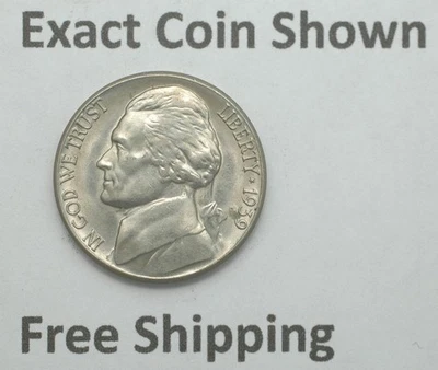 1939-S Jefferson Nickel Uncirculated semi key San Francisco mint mark Free Ship - Image 1 of 2