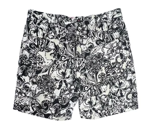 Lilly Pulitzer Beaumont Shorts Mens 36 Black White Floral With A Twist Preppy - Picture 1 of 19