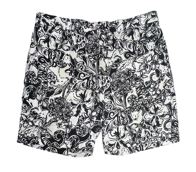 Pantalones Cortos Lilly Pulitzer Beaumont Para Hombre 36 Negro Blanco Floral Con Un Giro Preppy Foto 1 de 4