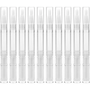 10 pezzi 3 ml penne trasparenti torsione olio cuticole penna olio unghie vuota con punta pennello - Foto 1 di 9