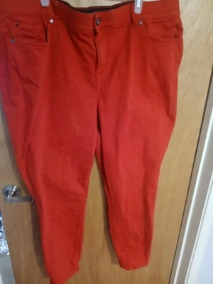 WOMANS TORRID 28T 28 BOMBSHELL SKINNY RUST COLORED JEANS PANTS POCKETS - Image 1 of 3