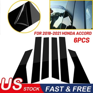 Cubierta de moldura de puerta de ventana postes de pilar negros para Honda Accord sedán 2018-2021 - Imagen 1 de 8