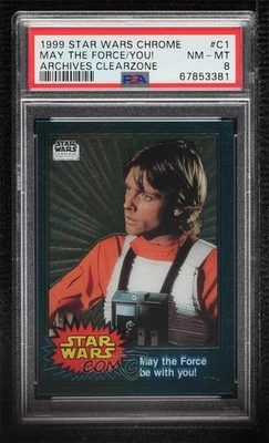 1999 Topps Star Wars Chrome Archives ClearZone Luke Skywalker #C1 PSA 8 0b3o - Image 1 of 3
