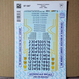 Delaware & Hudson RR Diesels 1970 - 1985's HO Scale - Microscale Decal 87-587 - Picture 1 of 3