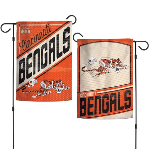 New NFL Cincinnati Bengals  Classic Retro Logo 2 Sided 12.5 X 18" Garden  Flag Cover