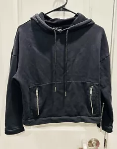The Kooples Black Cropped Hoodie, SZ M, $298 Retail, Pre-Owned - Picture 1 of 4