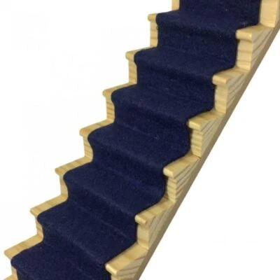 MELODY JANE Dolls House Midnight Blue Wool Mix Stair Carpet Runner Self Adhesive Flooring
