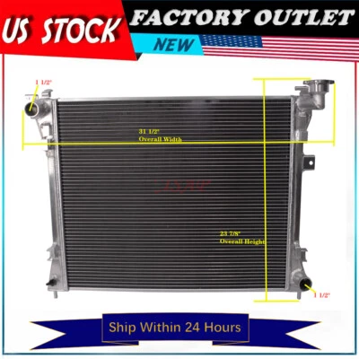3Row Aluminum Radiator For Dodge 08-20 Grand Caravan/Chrysler 08-16 Town&Country - Image 1 of 4