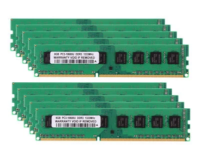 Only for AMD chips 10X 8GB 2Rx4 PC3-10600 DDR3 1333Mhz Desktop Memory RAM - Image 1 of 4
