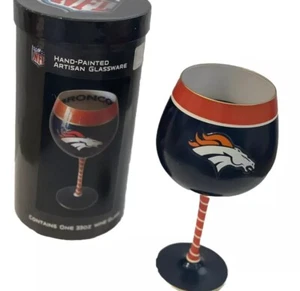 Denver Broncos Neu im Karton Boelter Marken NFL handbemalt Artisan 23 Unzen Weinglas - Bild 1 von 6