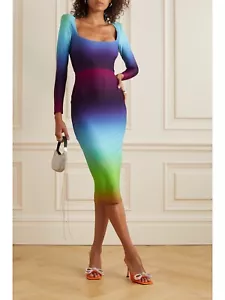 Alex Perry Dress Toryn ombré stretch-jersey midi dress Size AU 8 US 4 Multicolor - Picture 1 of 9