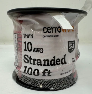 Cerrowire 100 ft. 10 Gauge Red Stranded Copper THHN Wire Fast Free Shipping! - Image 1 of 2