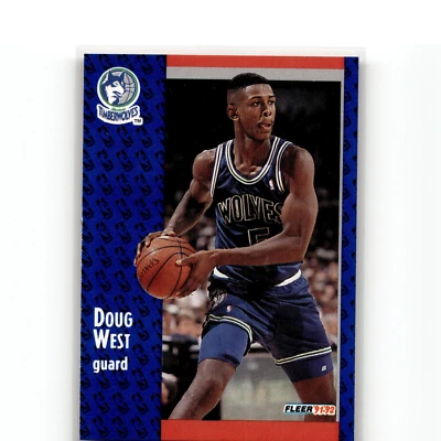 1991-92 Fleer Basketball #321 Doug West Minnesota Timberwolves - Image 1 of 2