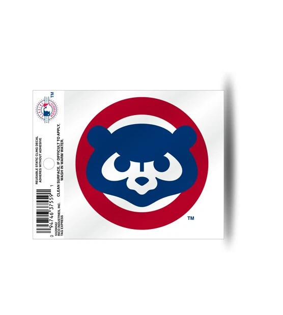 Chicago Cubs Bear Face Logo Static Cling Sticker NEW!! Window or Car 3x4 Inches - Image 1 of 1