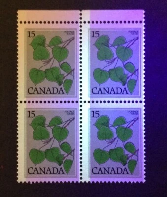 BroadviewStamps Canada #717 MNH VF block.  GT2 tag shift error.  See pics. - Image 1 of 2