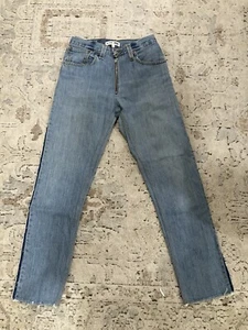 Levi's Re/Done Womens 24 Blue Jeans Distressed Ripped Detail Raw Side Hem - Picture 1 of 9