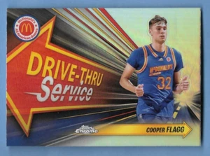 COOPER FLAGG 2024 TOPPS CHROME REFRACTOR ROOKIE RC CARD #DTS-COF NBA STAR DUKE - Picture 1 of 2