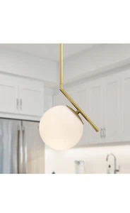Gold Anhänger Leuchte Mid Century Modern Anhänger Beleuchtung Kugel (keine Glühbirne) - Bild 1 von 7
