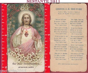 3034 HEILIGE HEILIGE KARTE COR JESU SACRATISSIMUM HEILIGES HERZ JESU LIED - Bild 1 von 1