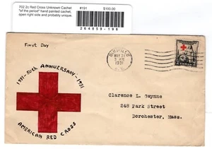 #702 Red Cross 1931 FDC - Unlisted Hand-drawn Cachet - Picture 1 of 2