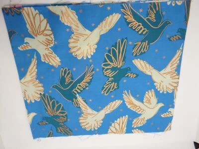 Ruby Star Society Melody Miller birds  Gold  Fabrics 9" x 44" blue - Image 1 of 3