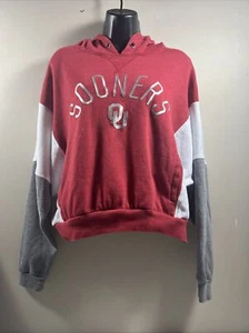 Sudadera con capucha Oklahoma Sooners para mujer SM OU roja blanca gris manga larga con bolsillo - Imagen 1 de 13