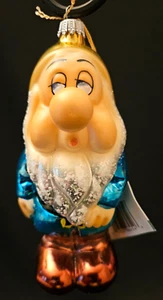 Disney Store Sleepy Dwarf Hand Blown Glass Christmas Ornament Germany Snow White - Picture 1 of 14