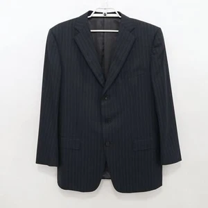 Ermenegildo Zegna Anzug Blazer Sakko 44R 54R Wolle 14 Milmil 14 grau blau gestreift - Bild 1 von 12