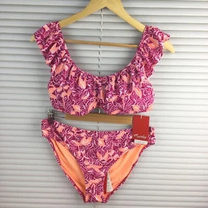 Mambo Women's Frill Bikini Set Size 16 Berry Botanic Print Brief & Top NWT - Picture 1 of 14