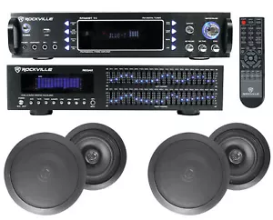 Heimkino Bluetooth Receiver + Equalizer EQ+ (4) 8" schwarz Deckenlautsprecher - Bild 1 von 12